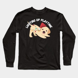 Lighting Up Playtime, Christmas dog Long Sleeve T-Shirt